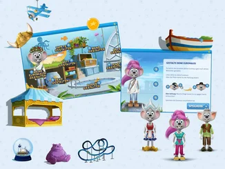 Jedes JUNIOR CLUB Mitglied hat einen Avatar sowie ein virtuelles Zimmer. Die gesammelten Sterne können online für neue virtuelle Gegenstände und Kleidungsstücke eingelöst werden.