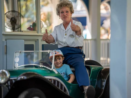 An employee at an attraction in Europa-Park.
