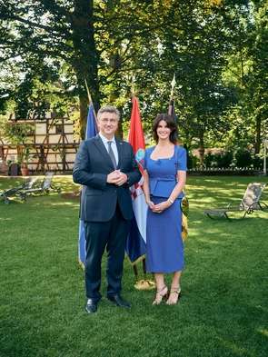 Miriam Mack mit dem kroatischen Premierminsiter Andrej Plenković. 