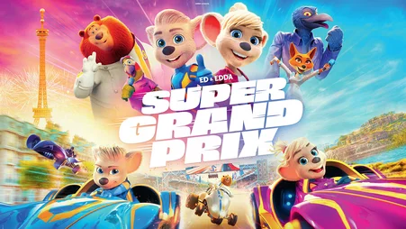 Visuel-clé du long métrage SUPER GRAND PRIX avec Ed et Edda.