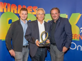 Frederik, Jürgen und Michael Mack bei der Verleihung des "European Star Award".