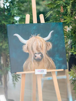 Ein Gemälde eines Bisons, gemalt von Luna – einer der jungen Künstlerinnen der TALENT ACADEMY Europa-Park. 