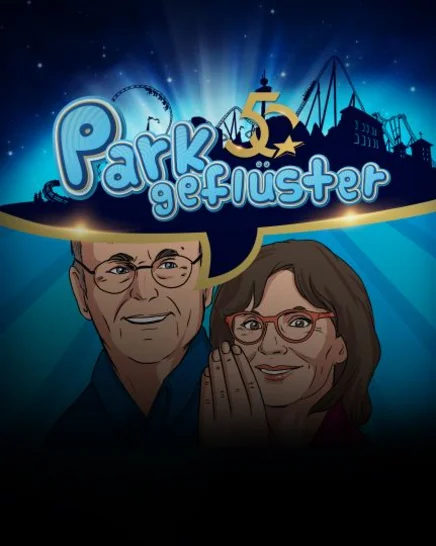Keyvisual des Podcasts "Parkgeflüster" mit Roland und Marianne Mack.