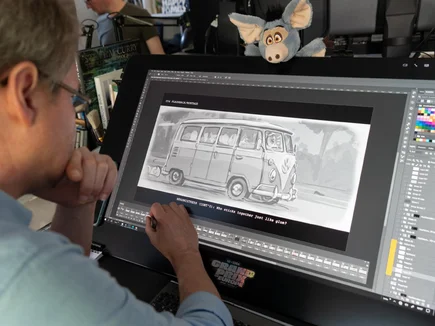 Animateur bei der Arbeit.