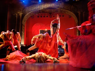 Eine Abendveranstaltung mit Tanz und Akrobatik.