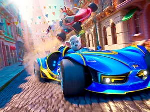 Szene aus dem Kinofilm GRAND PRIX OF EUROPE: Ed fährt in seinem Rennwagen durch die Straßen von Paris.